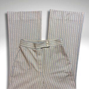 VTG 1960s Jantzen Blue & White Striped Lightweight High Rise Mod Wide Leg Pants